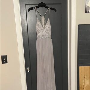 Floor Length Lace and Chiffon Gown